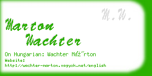 marton wachter business card